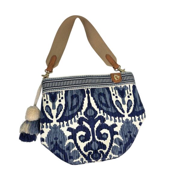 Spartina 449 Moonglade Boho Canvas Ikat Bucket Bag - Picture 8 of 10